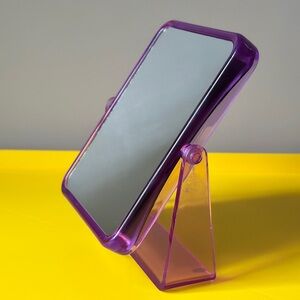 Purple Acrylic Swivel Mirror Magnified Rectangle Makeup Vanity Mirror